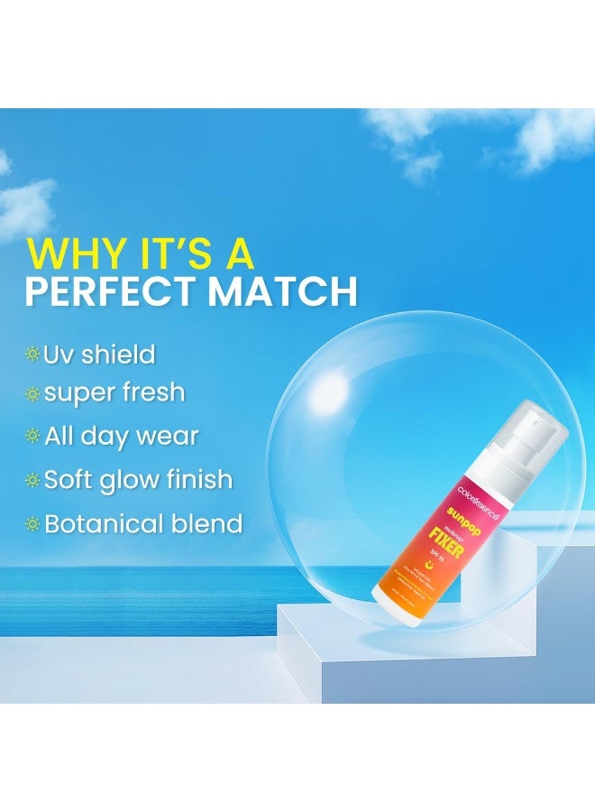 COLORESSENCE Sunpop Makeup Fixer SPF 15 | Infused with Aloe Vera & Rose Extracts | Soft Glow Finish | UV Shield | 100ml - Image 3